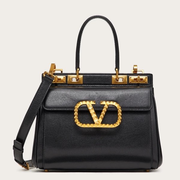 Valentino Rockstud Alcove 中型黑色小牛皮手提包 LV官方網,LV官網,LV官網包包,LV官網台灣,LV官網長夾,LV官網皮夾,LV包包