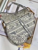 Dior 灰色 Toile de Jouy 刺繡馬鞍包 LV官方網,LV官網,LV官網包包,LV官網台灣,LV官網長夾,LV官網皮夾,LV包包