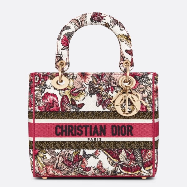 Dior 中型 Lady D-Lite Hibiscus 金屬線刺繡包 LV官方網,LV官網,LV官網包包,LV官網台灣,LV官網長夾,LV官網皮夾,LV包包