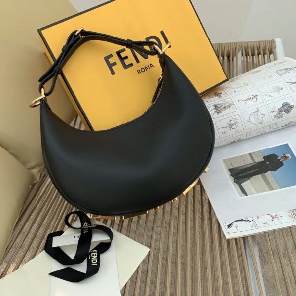 Fendi Fendigraphy 小號黑色皮革 Hobo 包 LV官方網,LV官網,LV官網包包,LV官網台灣,LV官網長夾,LV官網皮夾,LV包包