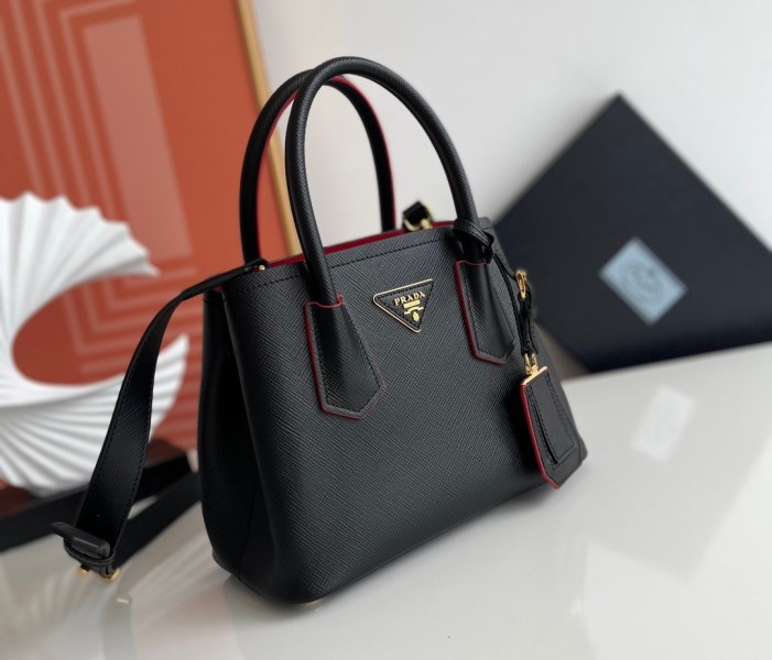 Prada 黑色 Saffiano 皮革雙迷你包 LV官方網,LV官網,LV官網包包,LV官網台灣,LV官網長夾,LV官網皮夾,LV包包