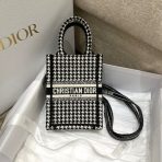 Dior 微型千鳥格刺繡迷你 Book Tote 手機包 LV官方網,LV官網,LV官網包包,LV官網台灣,LV官網長夾,LV官網皮夾,LV包包