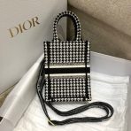 Dior 微型千鳥格刺繡迷你 Book Tote 手機包 LV官方網,LV官網,LV官網包包,LV官網台灣,LV官網長夾,LV官網皮夾,LV包包