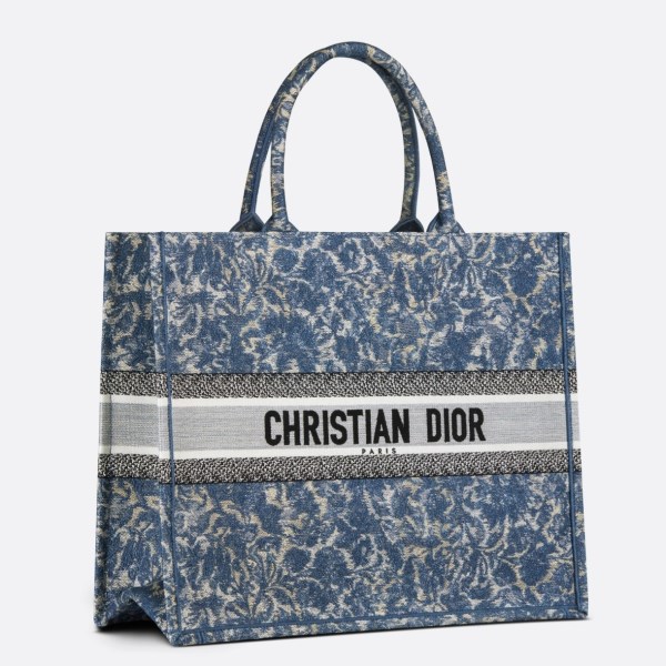 Dior 大號藍色 Brocart 牛仔效果刺繡書本托特包 LV官方網,LV官網,LV官網包包,LV官網台灣,LV官網長夾,LV官網皮夾,LV包包