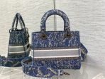 Dior 中號 Lady D-Lite 藍色 Brocart 牛仔效果刺繡包袋 LV官方網,LV官網,LV官網包包,LV官網台灣,LV官網長夾,LV官網皮夾,LV包包