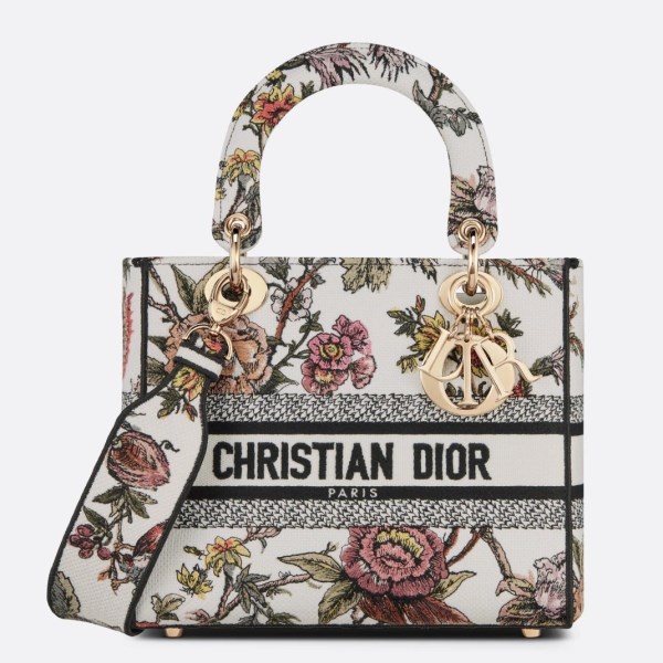 Dior 中號 Lady D-Lite 金色 Jardin d’Hiver 刺繡手袋 LV官方網,LV官網,LV官網包包,LV官網台灣,LV官網長夾,LV官網皮夾,LV包包