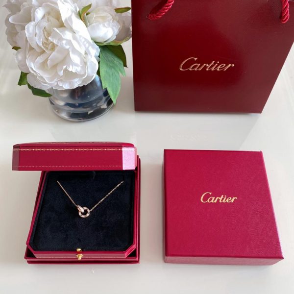 Cartier Love系列滿天星滿鑽雙環項鍊 LV官方網,LV官網,LV官網包包,LV官網台灣,LV官網長夾,LV官網皮夾,LV包包