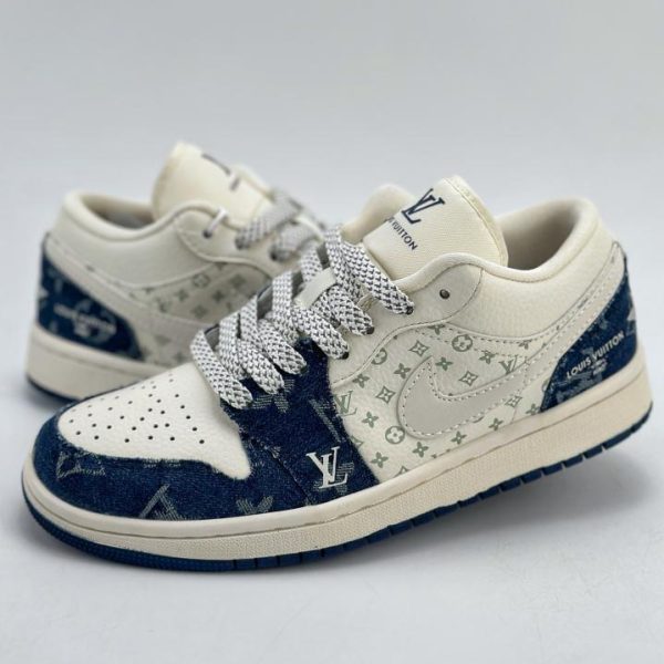 Air Jordan 1 Retro Low x Louis Vuitton 白色藍色牛仔布 LV官方網,LV官網,LV官網包包,LV官網台灣,LV官網長夾,LV官網皮夾,LV包包