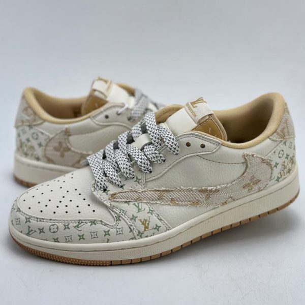 Travis Scott x Nike Air Jordan 1 Low x Louis VuittonAir Jordan 1 Low 反轉白黃牛仔布倒鉤 LV官方網,LV官網,LV官網包包,LV官網台灣,LV官網長夾,LV官網皮夾,LV包包