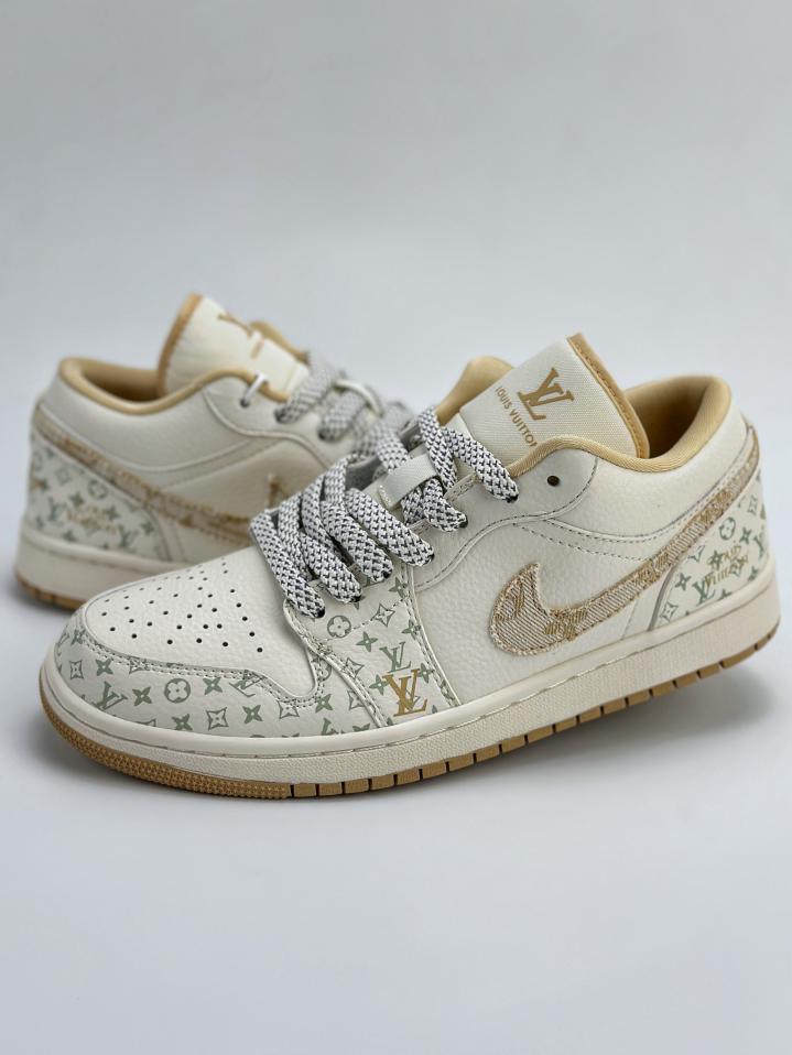 Air Jordan 1 Retro Low x Louis Vuitton 白色黃色印花官方同步新色 LV官方網,LV官網,LV官網包包,LV官網台灣,LV官網長夾,LV官網皮夾,LV包包